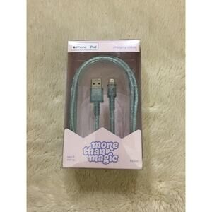 More Than Magic™ 6' Lightning to USB-A Round Glitter Cable- Teal